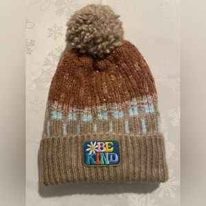 Brown knit beanie with soft lining